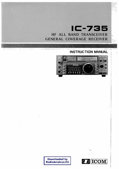 Icom IC-735 HF Transceiver User Manual - cover page