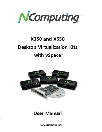 NComputing X350/X550 Desktop Virtualization Kits User Manual - cover page