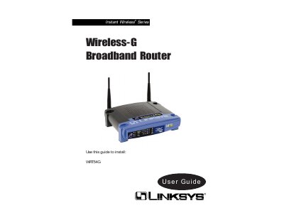 Linksys WRT54G Wireless-G Broadband Router User Guide