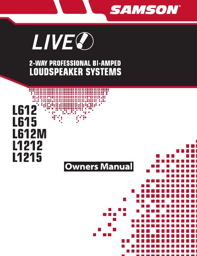 Samson L612/L615/L612M/L1212/L1215 Loudspeaker Systems User Manual - cover page