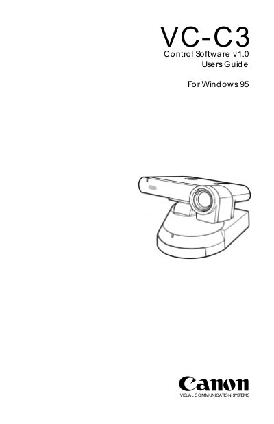 Canon VC-C3 Control Software User Guide - cover page