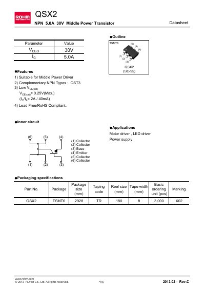 ROHM QSX2 Datasheet - cover page