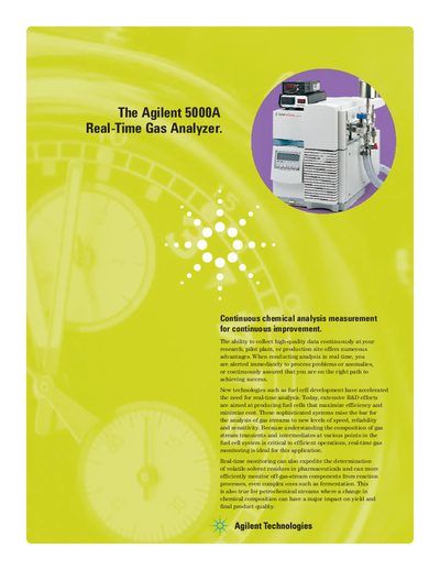 Agilent 5000A Real-Time Gas Analyzer Product Brochure - cover page