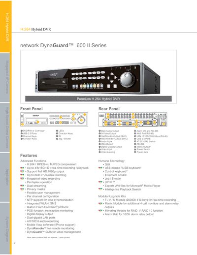 Network DG600 II Series User Manual