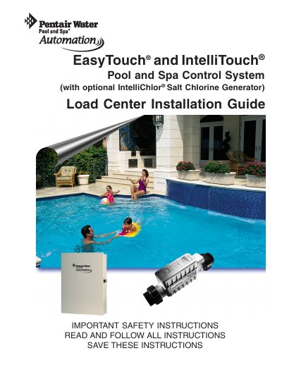 Pentair EasyTouch IntelliTouch Pool Spa Control System Installation Guide - cover page