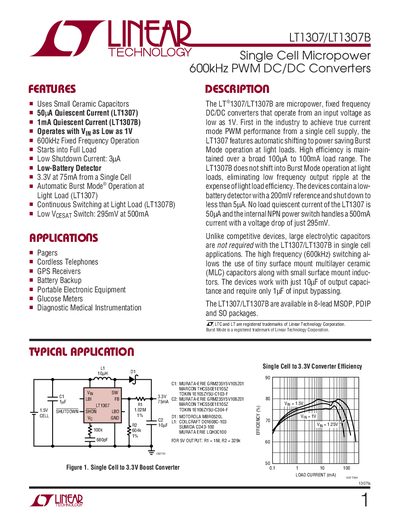 Linear Technology LT1307/LT1307B Datasheet - cover page