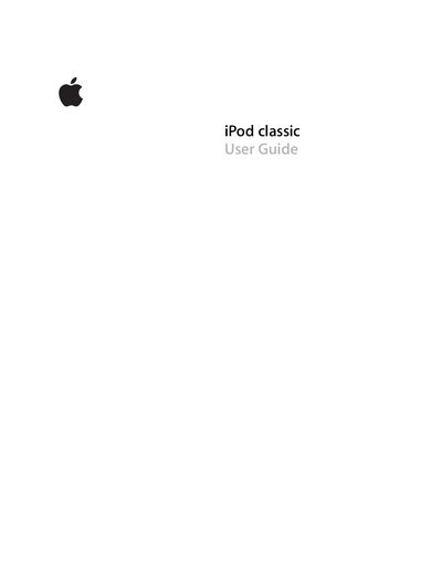 Apple iPod classic (120GB) User Manual - cover page