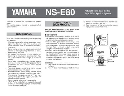 Yamaha NS-E80 Effect Speaker System User Manual - cover page