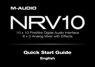 M-Audio NRV10 Quick Start Guide - cover page