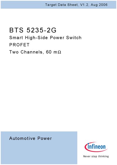Infineon BTS5235-2G Smart High-Side Power Switch Datasheet - cover page
