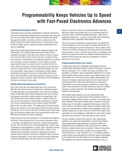 Analog Devices ADSP-BF549 Processor Product Brief