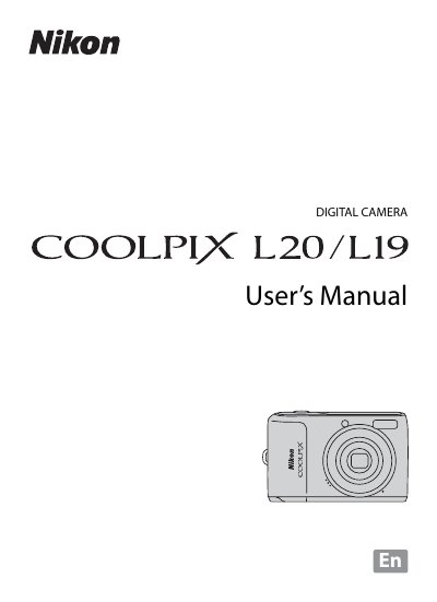 Nikon COOLPIX L20/L19 User Manual - cover page