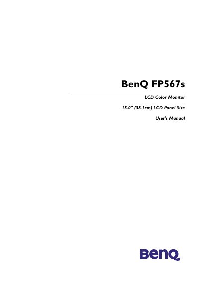 BenQ FP567s LCD Color Monitor User Manual