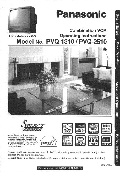 Panasonic PVQ-1310b Manual - cover page