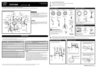 Yamaha DTX750K Drum Kit Assembly Manual - cover page