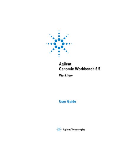 Agilent Genomic Workbench 6.5 Workflow User Guide - cover page