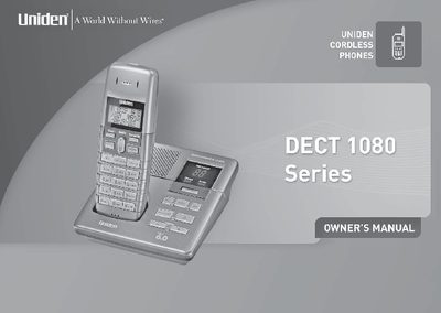 Uniden DECT 1080 Series Multi-Handset Phone Owner's Manual - cover page