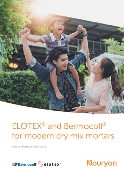 Nouryon ELOTEX® and Bermocoll® Product Portfolio for Modern Dry Mix Mortars - cover page