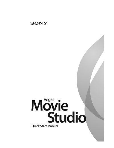Sony Vegas Movie Studio Quick Reference Manual - cover page