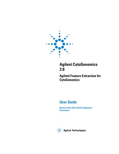 Agilent CytoGenomics 2.0 Feature Extraction User Guide - cover page