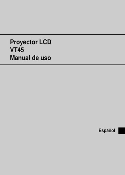NEC VT45 Projector User Manual