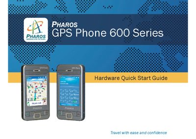 Pharos GPS Phone 600 Quick Start Guide - cover page