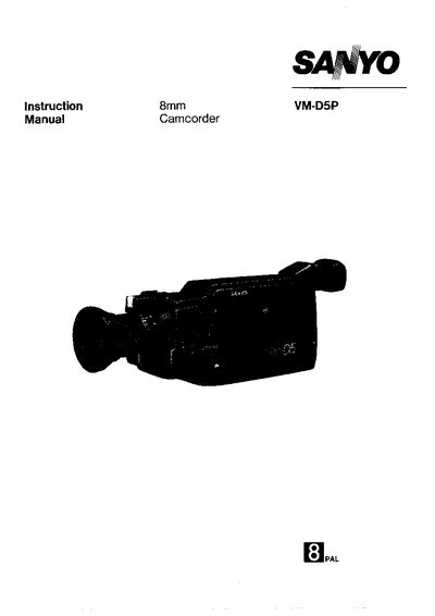 Sanyo VM-D5P Camcorder User Manual - cover page