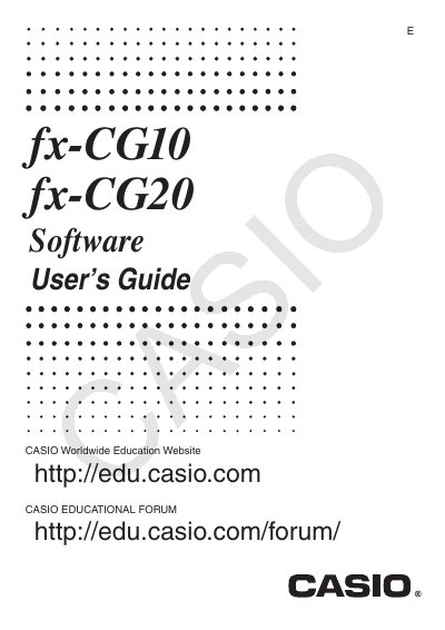 CASIO fx-CG10/fx-CG20 user manual - cover page