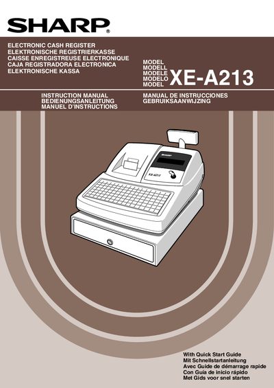 SHARP XE-213 Manual - cover page