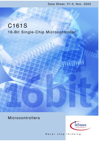 Infineon C161S 16-Bit Single-Chip Microcontroller Datasheet - cover page