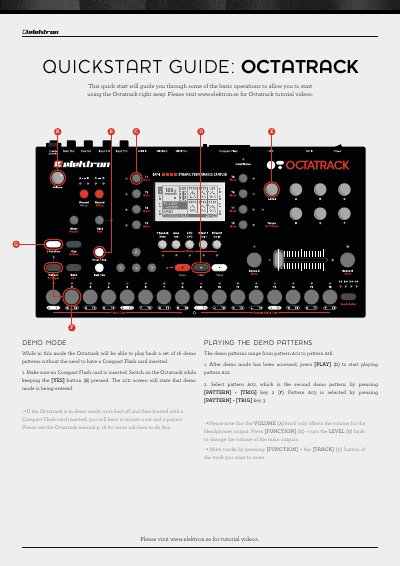 Elektron Octatrack Demo Mode Quickstart Guide - cover page