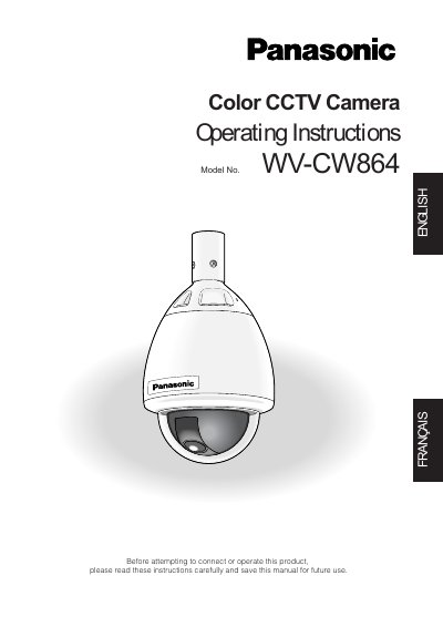Panasonic WV-CW864 Color CCTV Camera Operating Instructions - cover page