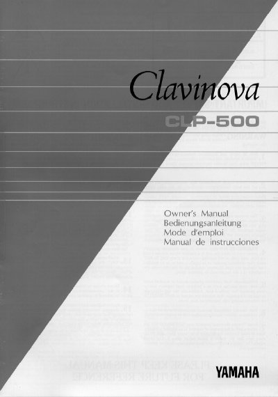 Yamaha CLP-500 Clavinova Owner's Manual