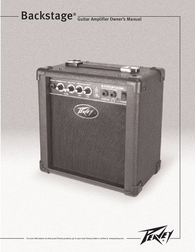 Peavey Backstage Guitar Amplifier Owner's Manual - cover page