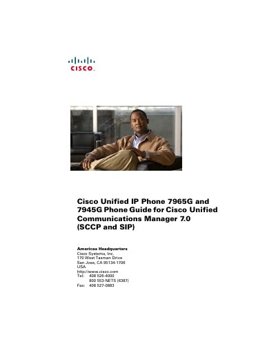 Cisco 7965G and 7945G Phone Guide for Cisco Unified Communications Manager 7.0 - cover page