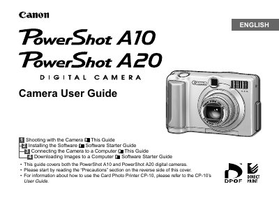Canon PowerShot A10/A20 Camera User Manual - cover page