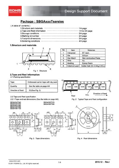 ROHM SBGAxxxT Series Package Design Support Document - cover page