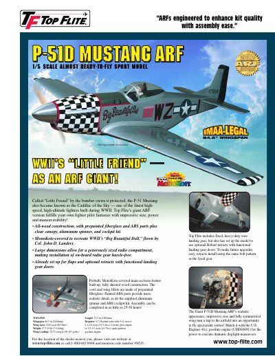 TF TOP FLITE P-510 MUSTANG ARF (1)