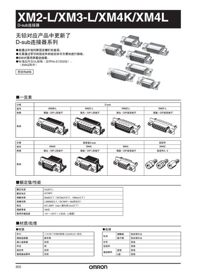 Omron XM2-L XM3-L XM4K XM4L D-sub Connector Manual