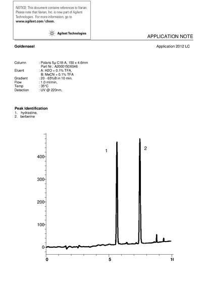 Agilent Goldenseal Application Note - cover page