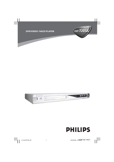 Philips DVP720SA DVD Video/SACD Player User Manual