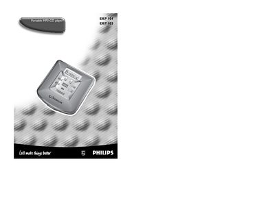 Philips EXP 101/103 Portable MP3-CD Player User Manual - cover page