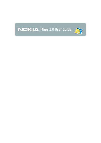 Nokia Maps 1.0 User Guide - cover page