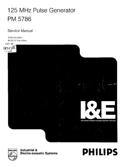 Philips PM 5786 Pulse Generator Service Manual - cover page