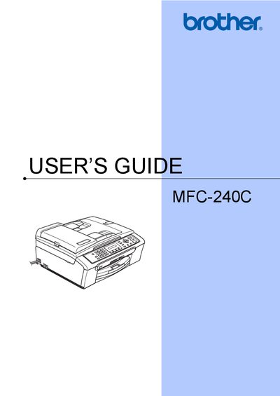 Brother MFC-240C User Manual - cover page