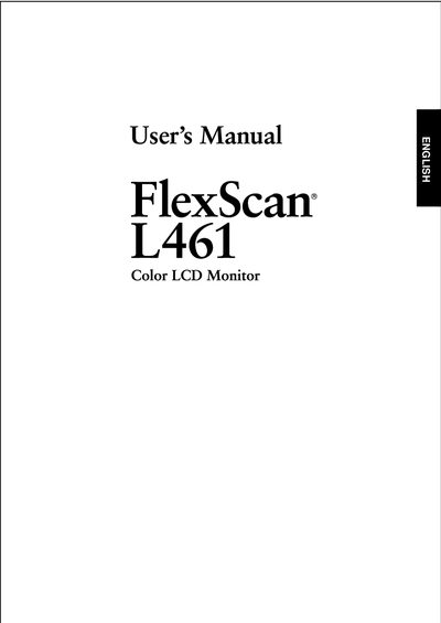 EIZO FlexScan L461 Color LCD User Manual - cover page