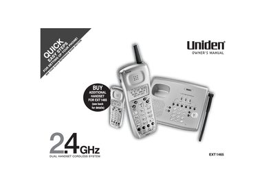 Uniden EXT1465 Dual Handset Cordless System Owner's Manual - cover page
