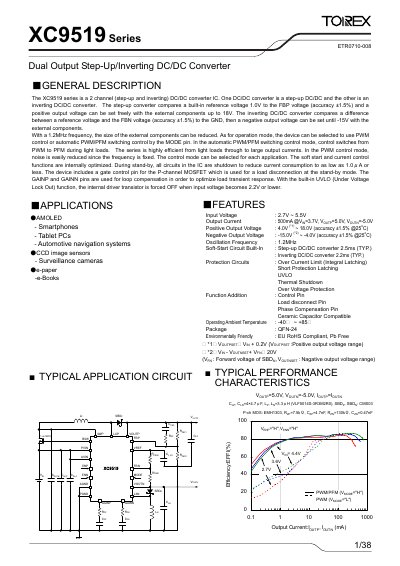 Torex XC9519 Series DC/DC Converter Datasheet - cover page