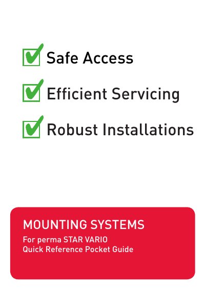 perma STAR VARIO Mounting Systems Quick Reference Pocket Guide - cover page