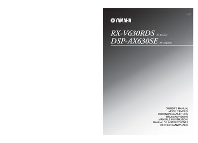 Yamaha RX-V630RDS/DSP-AX630SE Owner's Manual